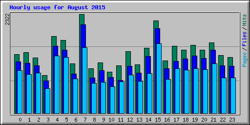 Hourly usage for August 2015