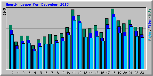 Hourly usage for December 2015