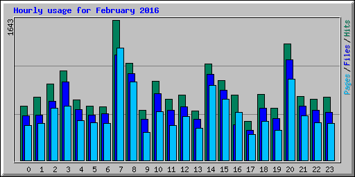 Hourly usage for February 2016