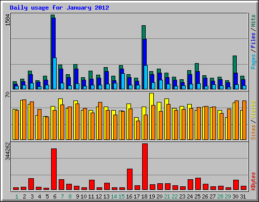 Daily usage for January 2012