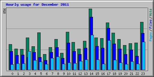 Hourly usage for December 2011
