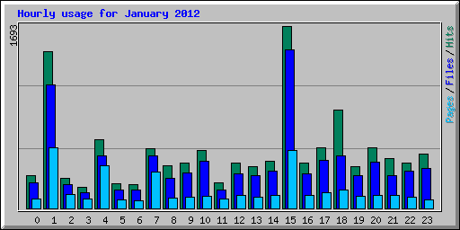 Hourly usage for January 2012