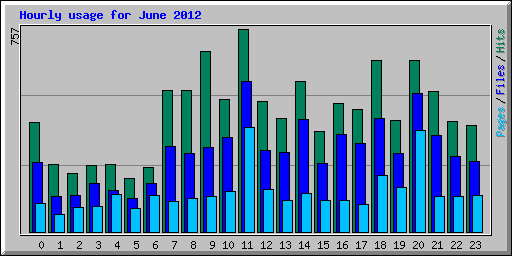 Hourly usage for June 2012