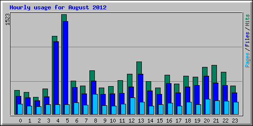 Hourly usage for August 2012